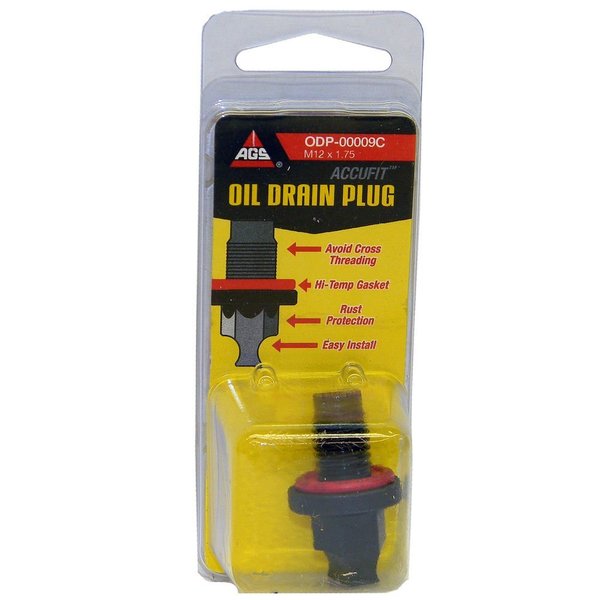Ags ODP-00009C Accufit Oil Drain Plug M12x1.75, Card ODP-00009C